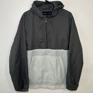 Edgar + Ash 1/2 Zip Pullover Windbreaker Jacket Men Size Medium Gray Colorblock